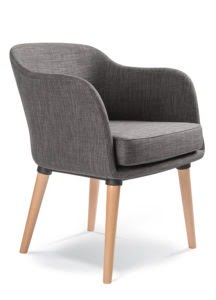 BOBBY chair fully upholstered with wooden tapered legs
