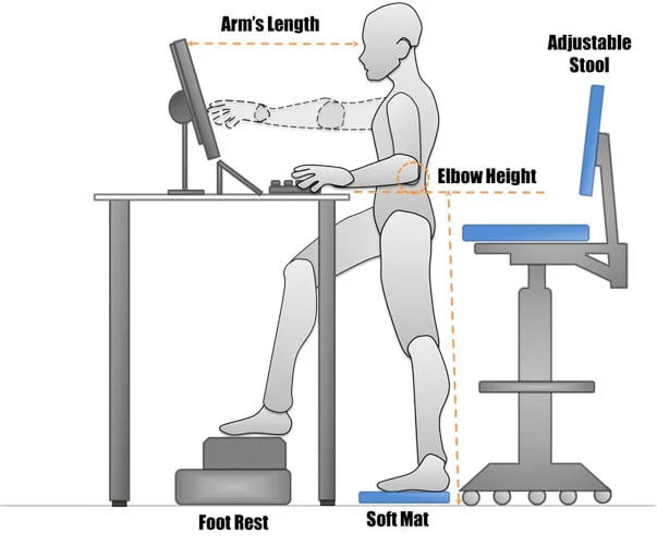 height adjustable desk setup