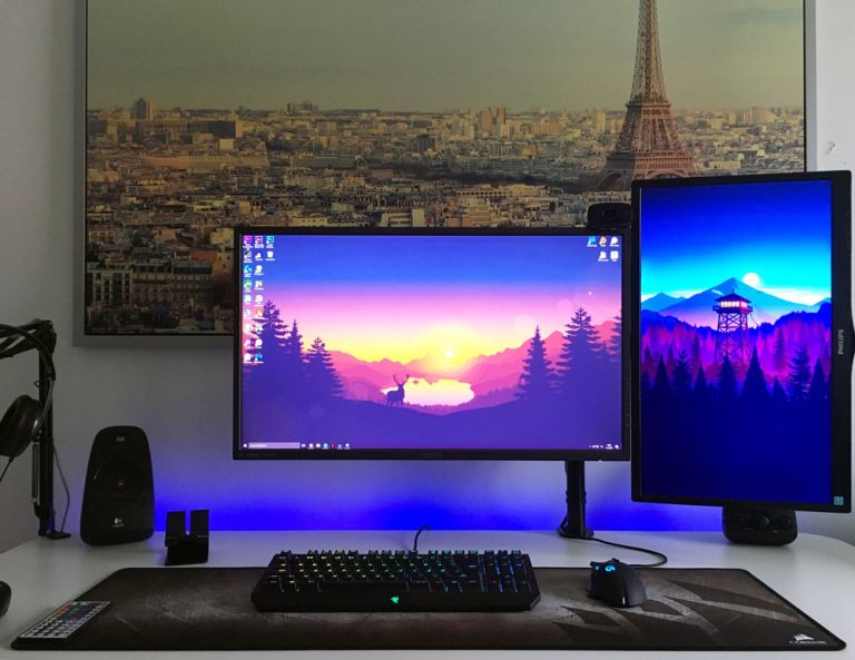 dual monitor setup and ergonomics in the workplace