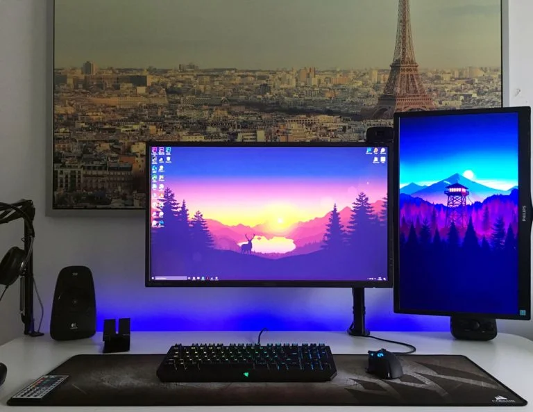 dual monitor setup and ergonomics in the workplace