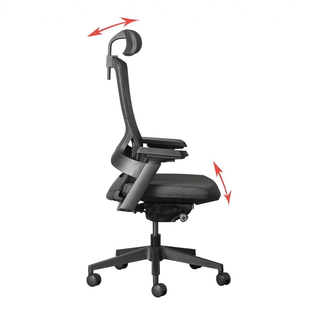 backrest & seat adjustment on ergonomic chair