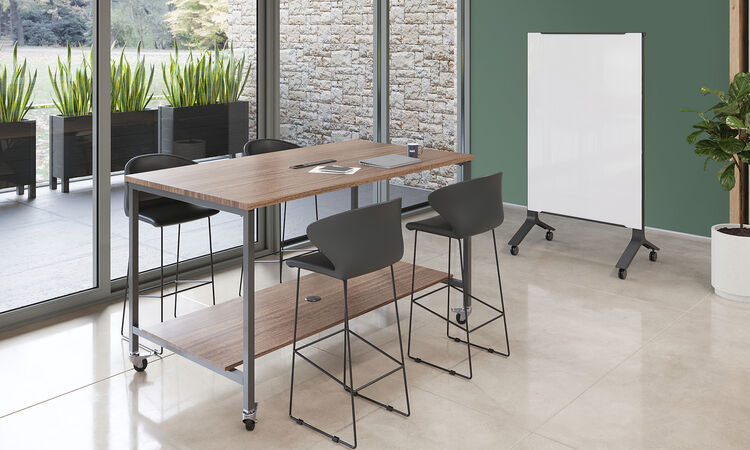 meeting room chairs and table for short-duration meetings