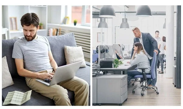 hybrid working at home and the office