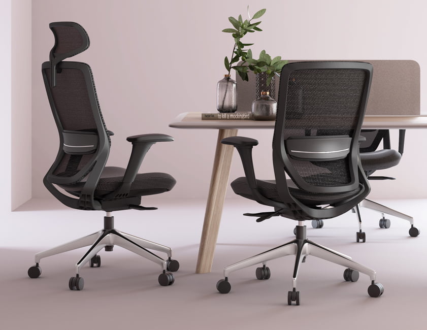 fenix executive and mid back swivel office chair with adjustable arms