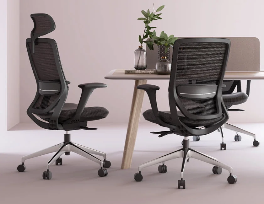 fenix executive and mid back swivel office chair with adjustable arms