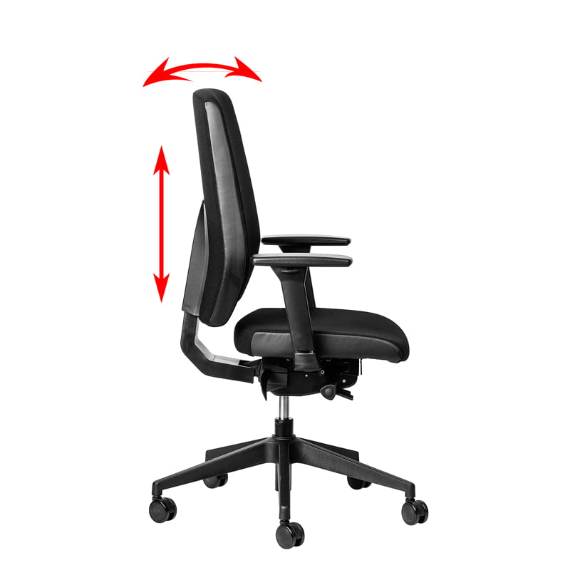 backrest adjustment on ortholux orthopedic office chair
