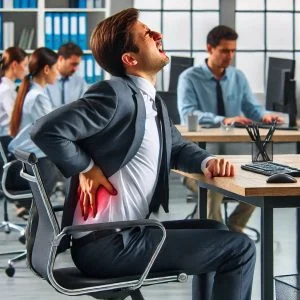 causes of upper and lower back pain in the workplace