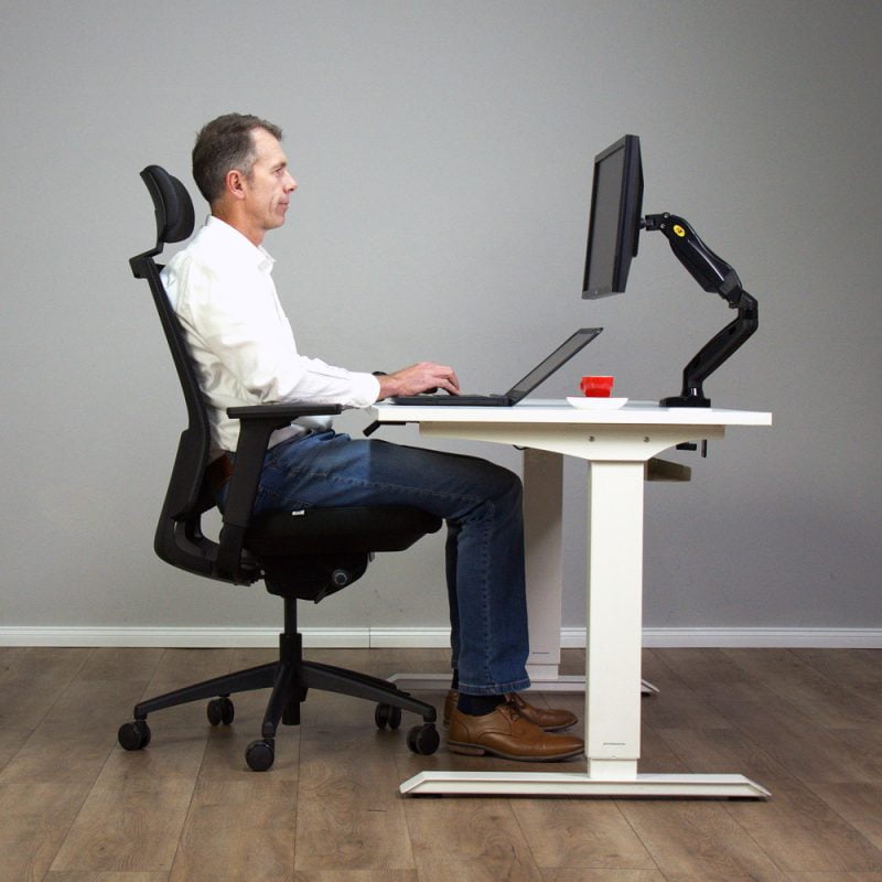 using a laptop at the right height