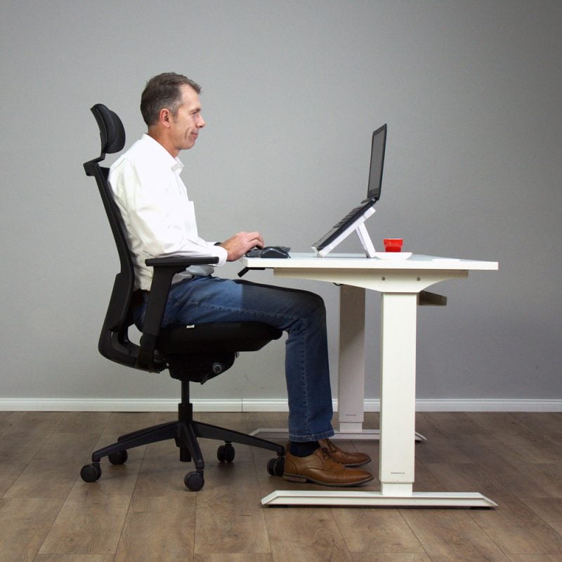 using a laptop at the right height