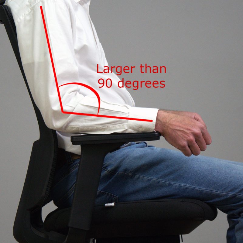 armrest height setup for an ergonomic office chair