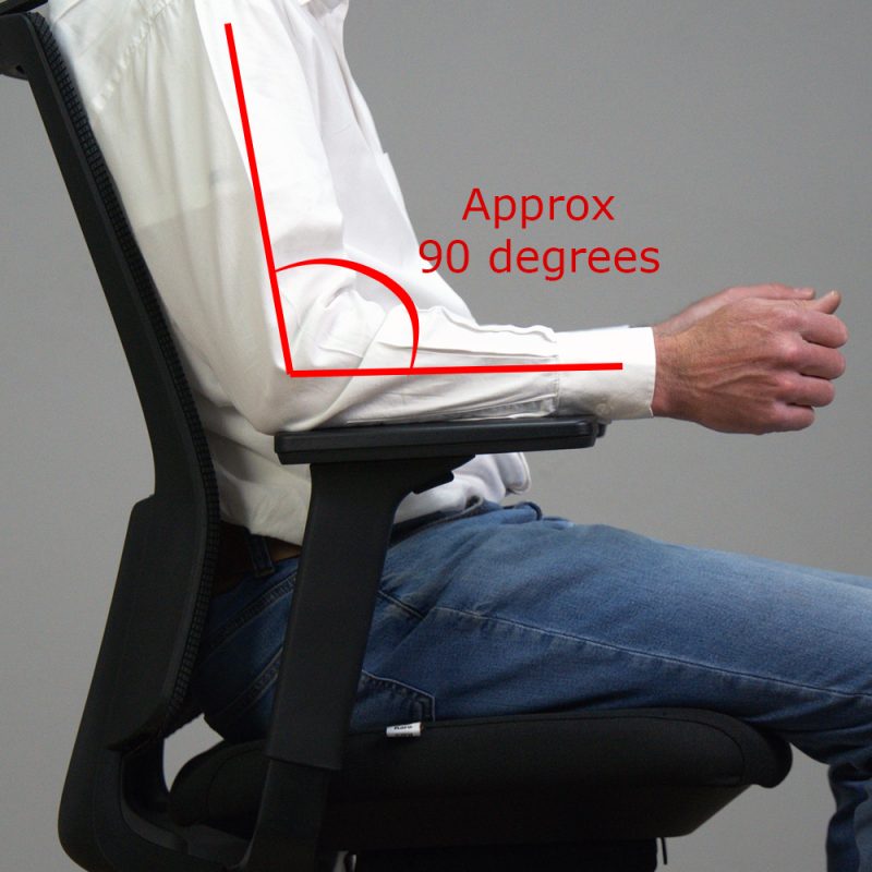 correct armrest height for an ergonomic office chair