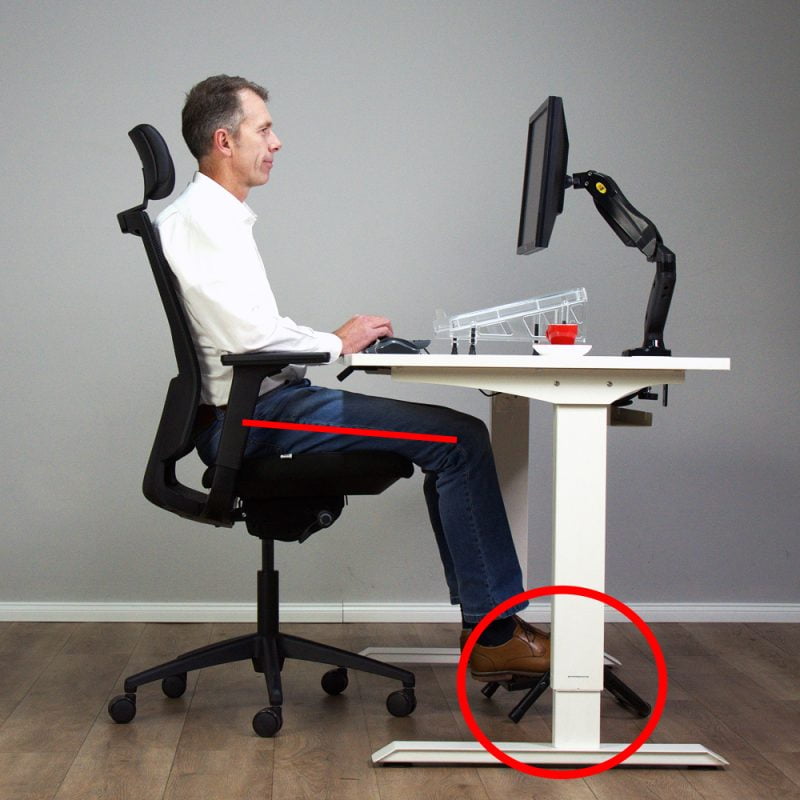 ergonomic desk and chair setup