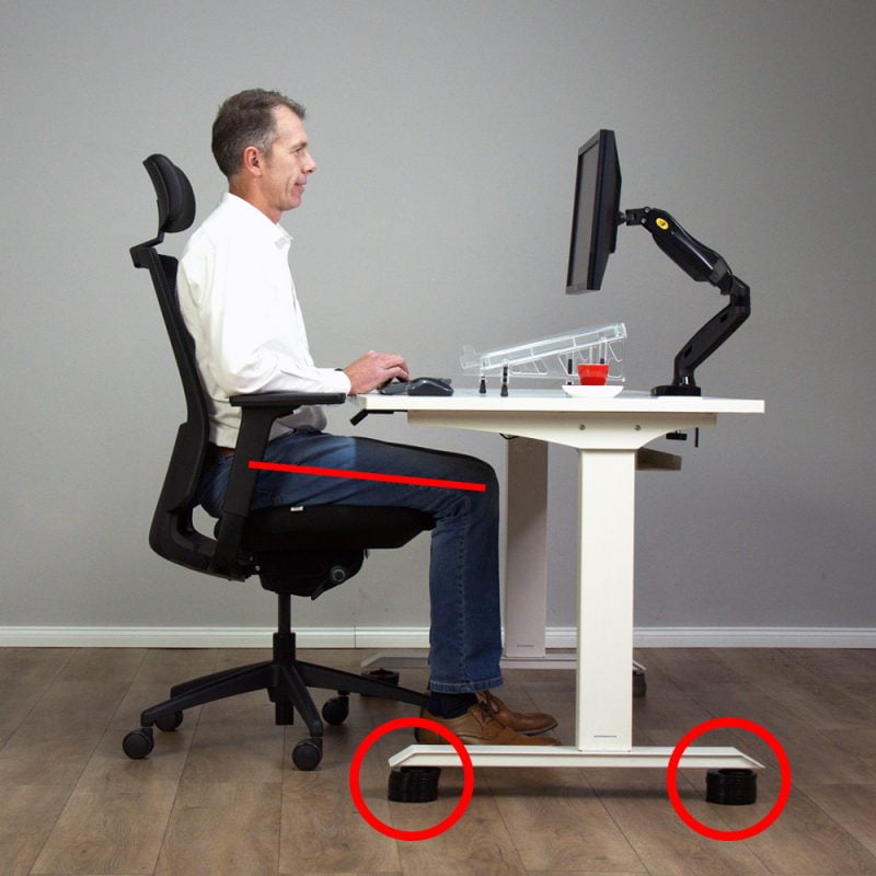ergonomic desk and chair setup