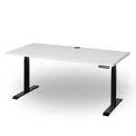 HiLo 300 height adjustable standing desk with white top and black frame
