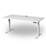 HiLo 300 height adjustable standing desk with timber top and white frame
