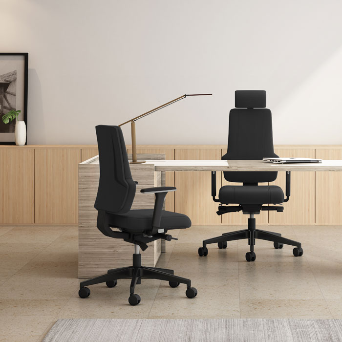 high back and mid back office chairs