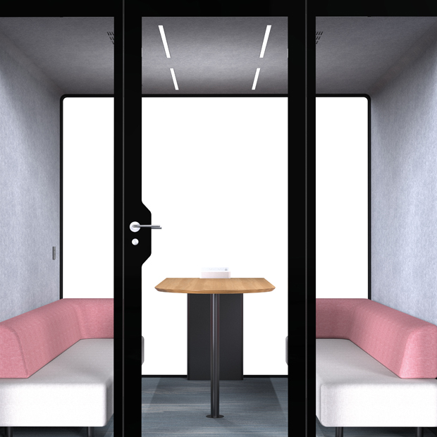 LED lighting inside office pods