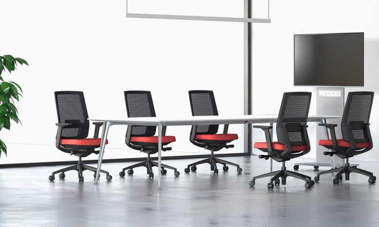 mira mesh ergonomic office chair at a corporate office interior design project