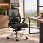 Axis mesh back ergonomic office chair with headrest