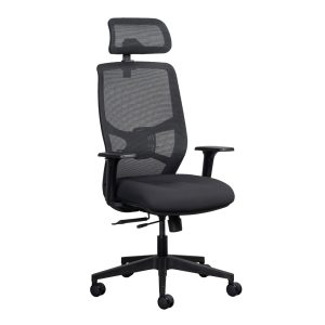 Lumo synchro ergonomic office chair with upholstered seat and mesh backrest