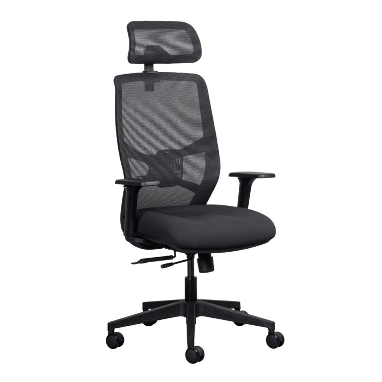 Lumo synchro ergonomic office chair with upholstered seat and mesh backrest