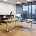 hilo 400 L-shaped height adjustable standing desk with 3 motors