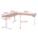 hilo 400 L-shaped height adjustable standing desk with 3 motors