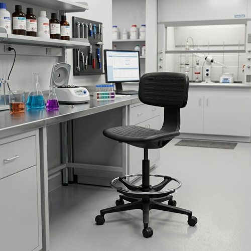 duro polyurethane laboratory stool has a 2 star ergonomic rating