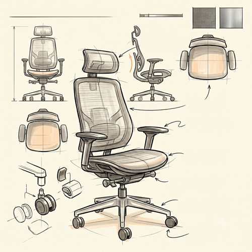modern high back office chair design