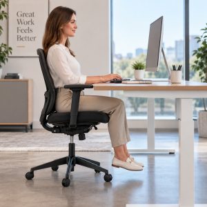 why a footrest is essential for shorter people sitting at a fixed-height desk