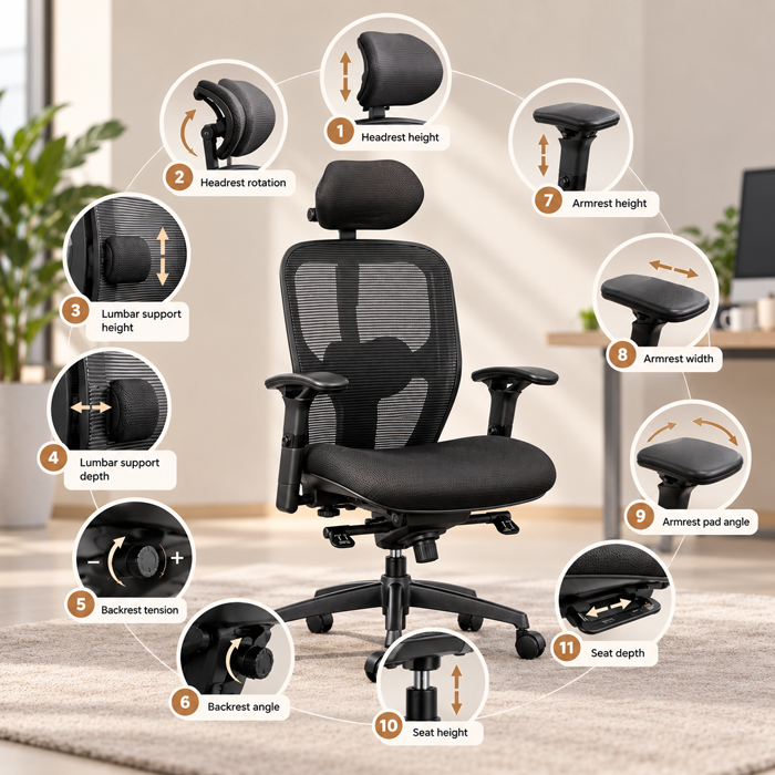 karo adjustability rating for ergonomic office chairs