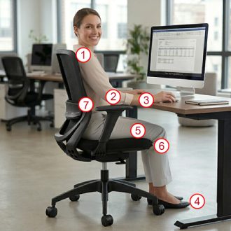 correct sitting position at a desk