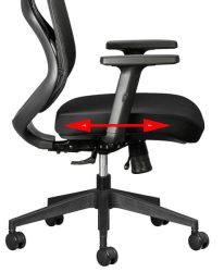 Seat depth adjustment on the Leila ergonomic office chair